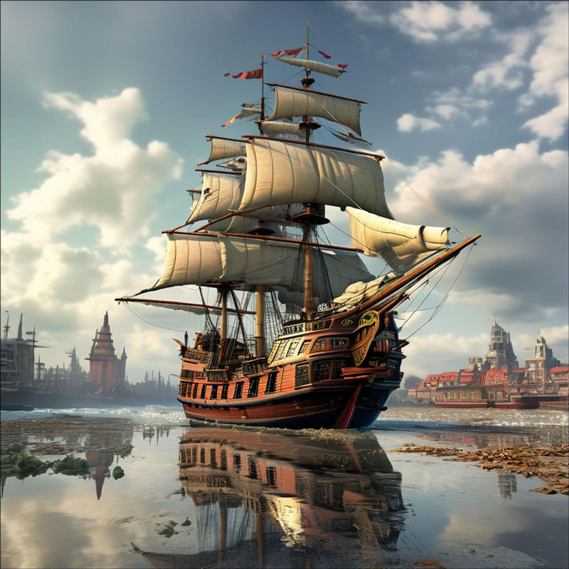 Vintage sailing ship